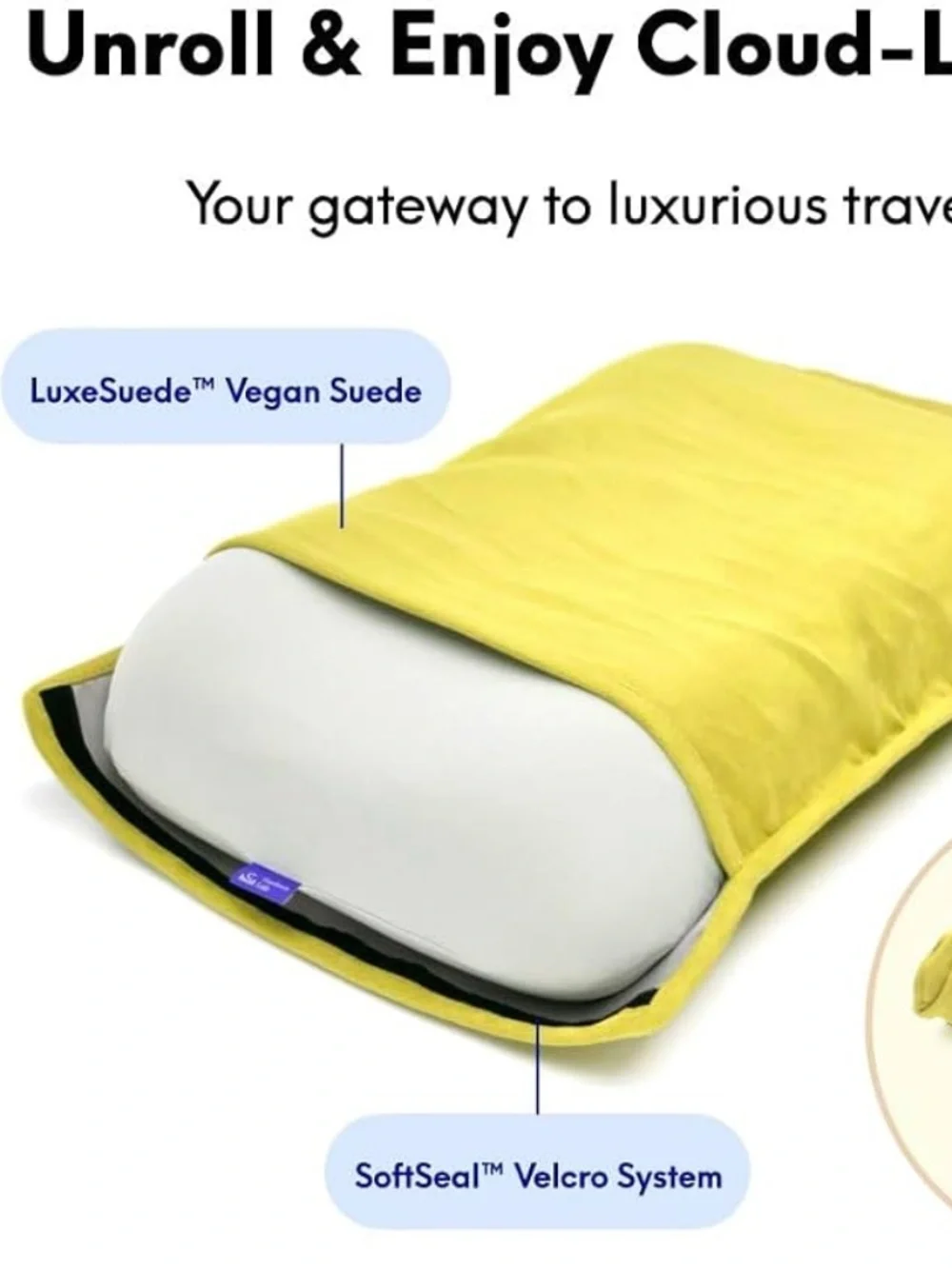 Like NEW Cushion Lab Travel Deep Sleep Pillow – Compact Memory Foam Spark $99